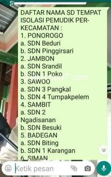 Informasi salah satu dari WA antar group yang viral di medsos